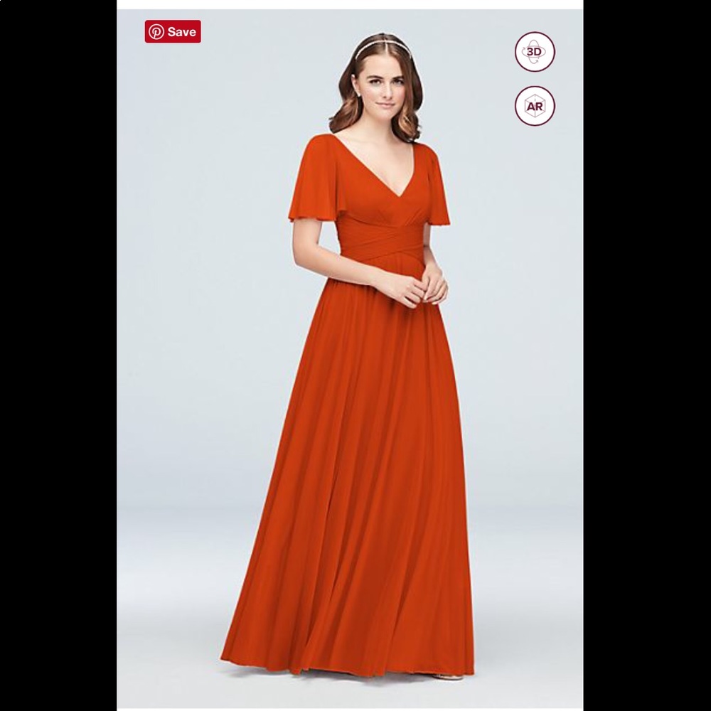 David’s Bridal Flutter Sleeve Bridesmaids Dress